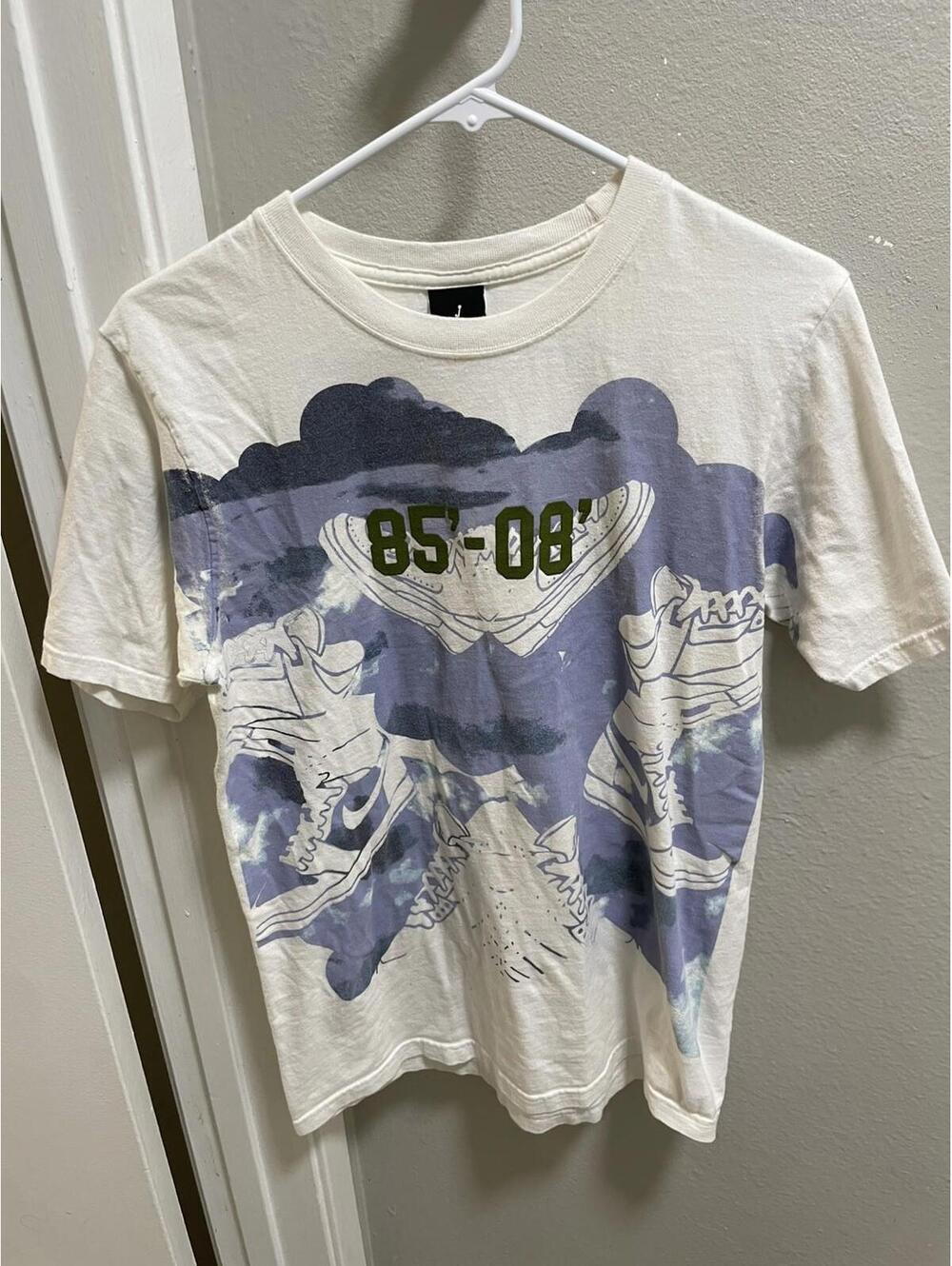 Vintage Y2K Nike Air Jordan Big Logo White T Shirt Size S